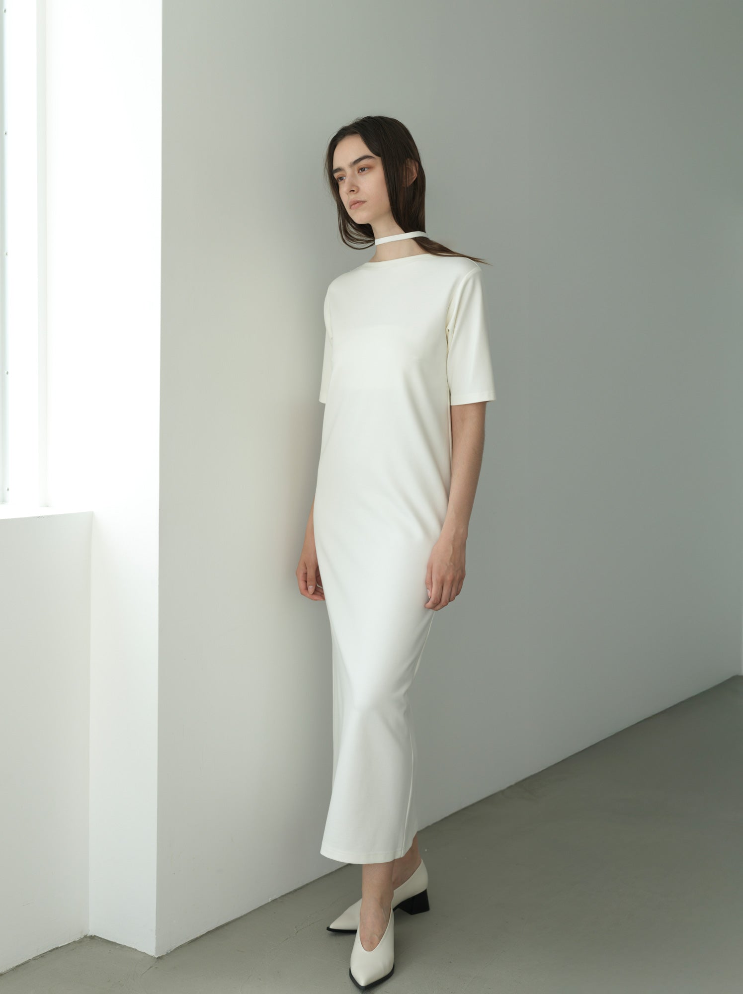 RAW STUDIO -liry choker dress -white