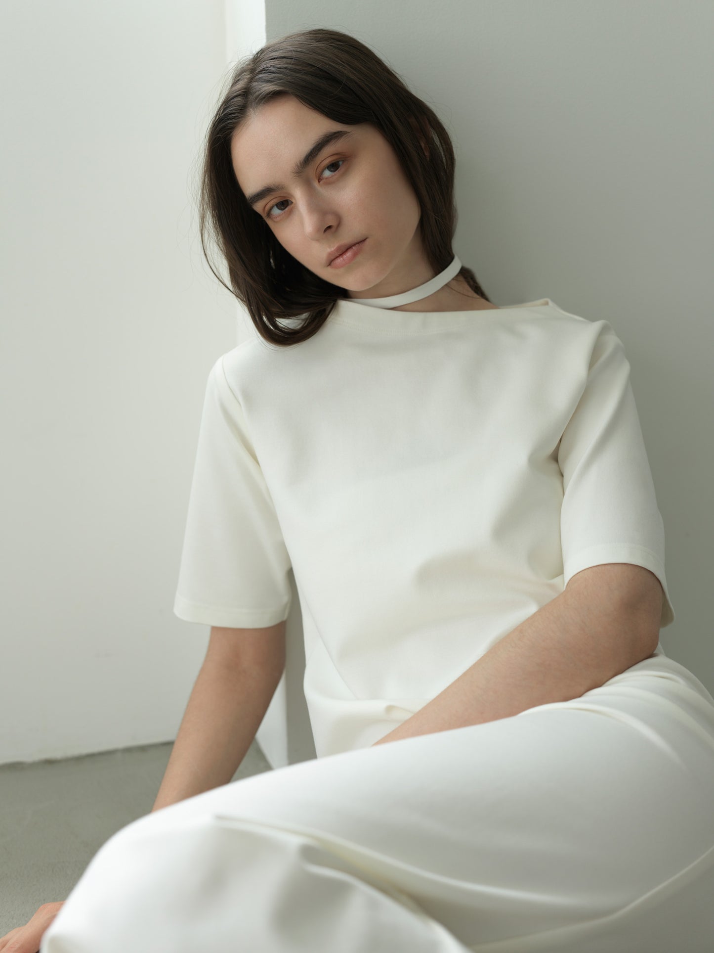 liry choker dress -white-