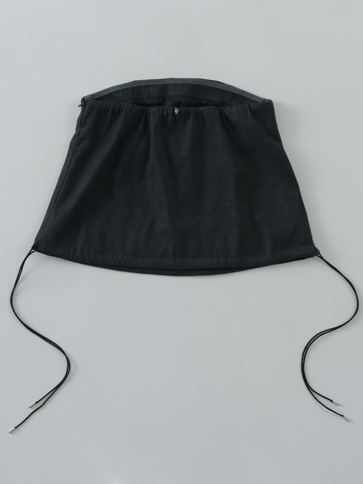 suede balloon bustier-NAVY