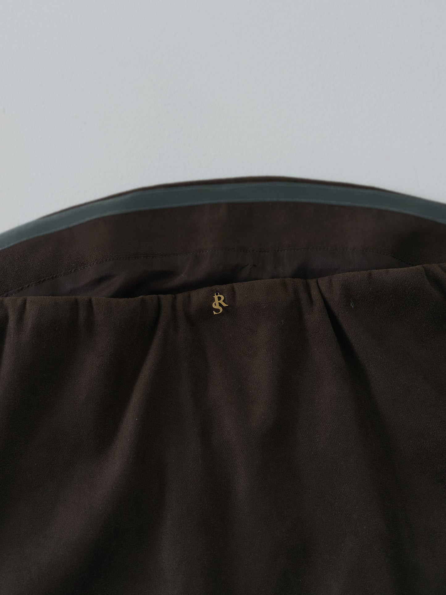 suede balloon bustier-BROWN