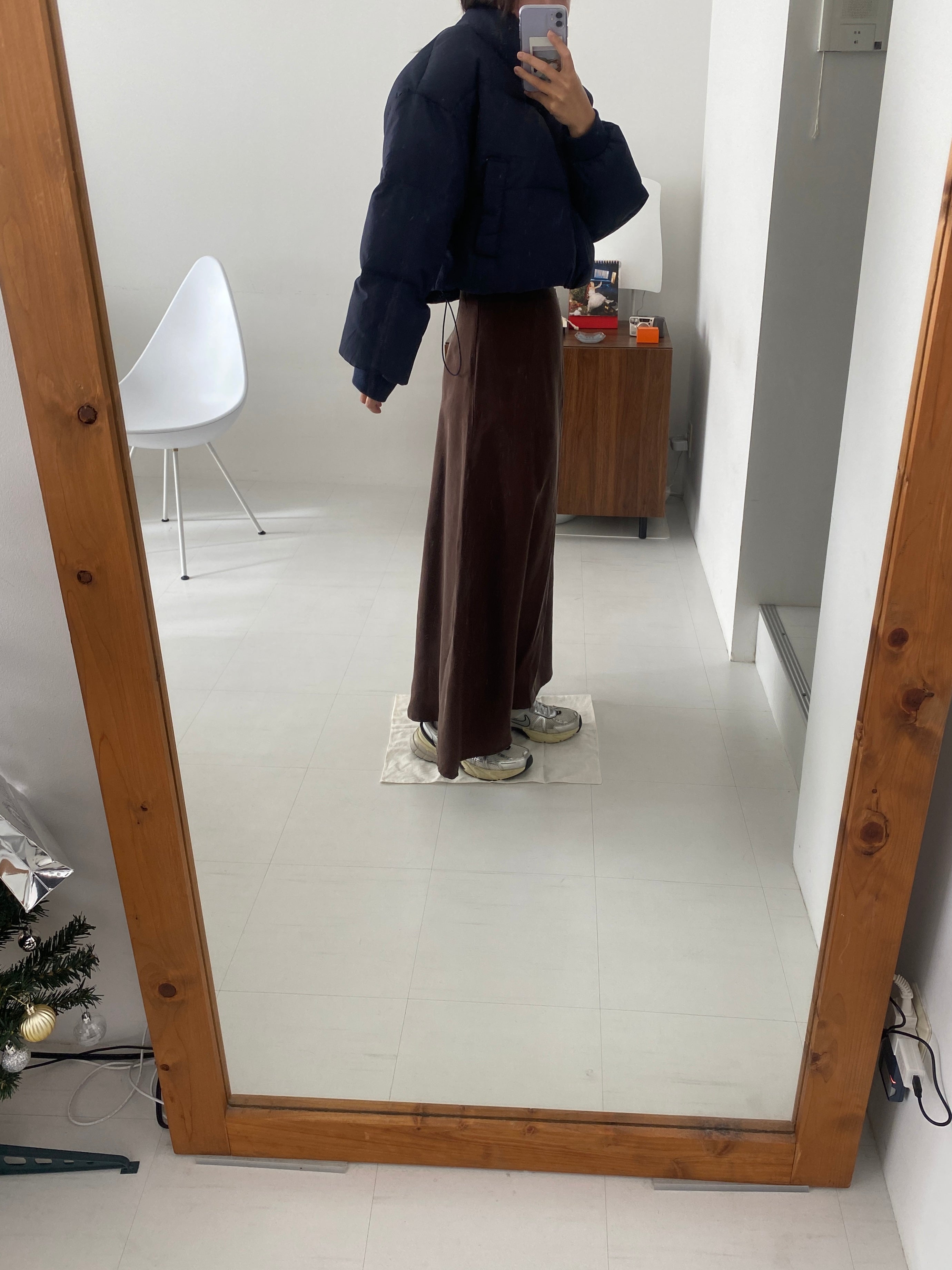 スカート RAWSTUDIO SATIN ANKLE-LENGTH SKIRT RAW STUDIO - satin ankle-length skirt-BROWN