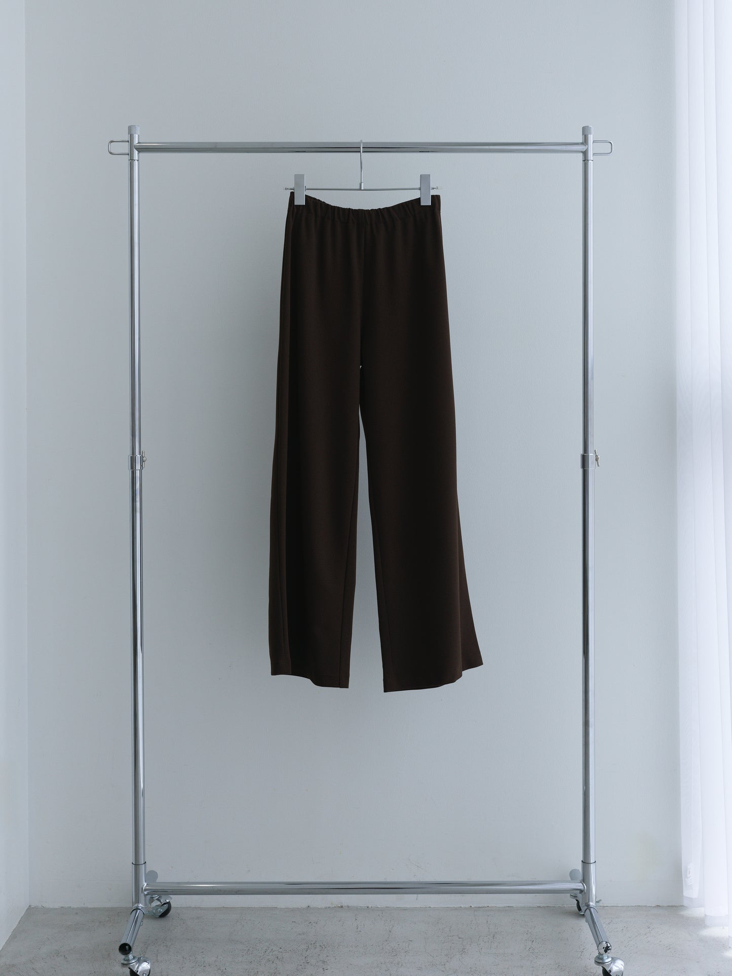 【Pre-order】Georgette Jersey Easy Trousers-Brown-