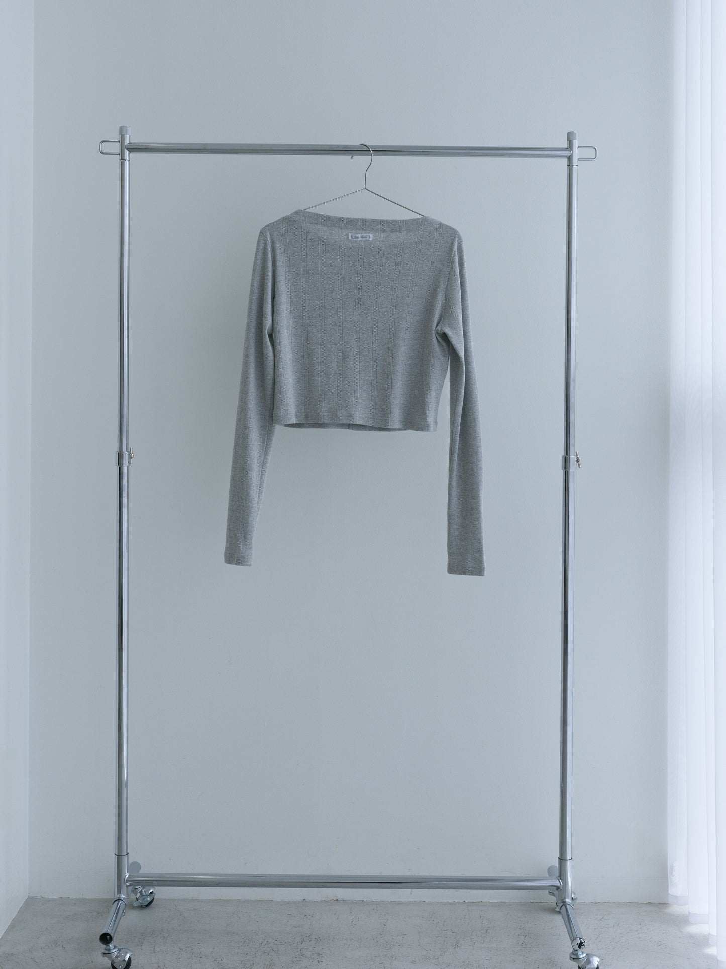 【Pre-order】Eyelet Cotton Cardigan -Gray-