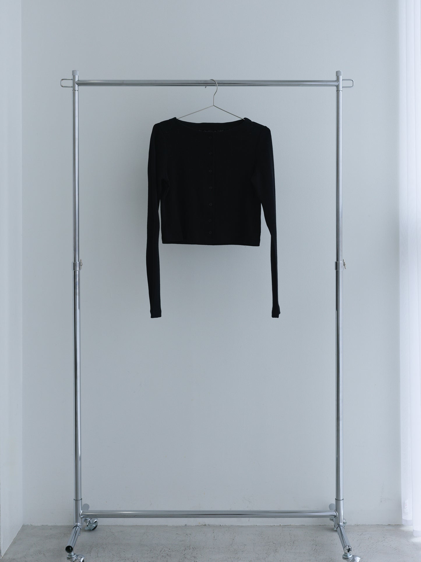 【Pre-order】Eyelet Cotton Cardigan -Black-