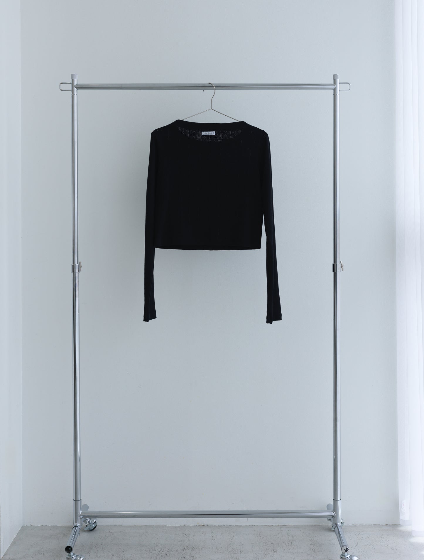 【Pre-order】Eyelet Cotton Cardigan -Black-