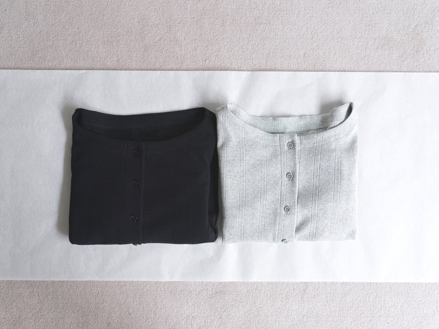 【Pre-order】Eyelet Cotton Cardigan -Gray-