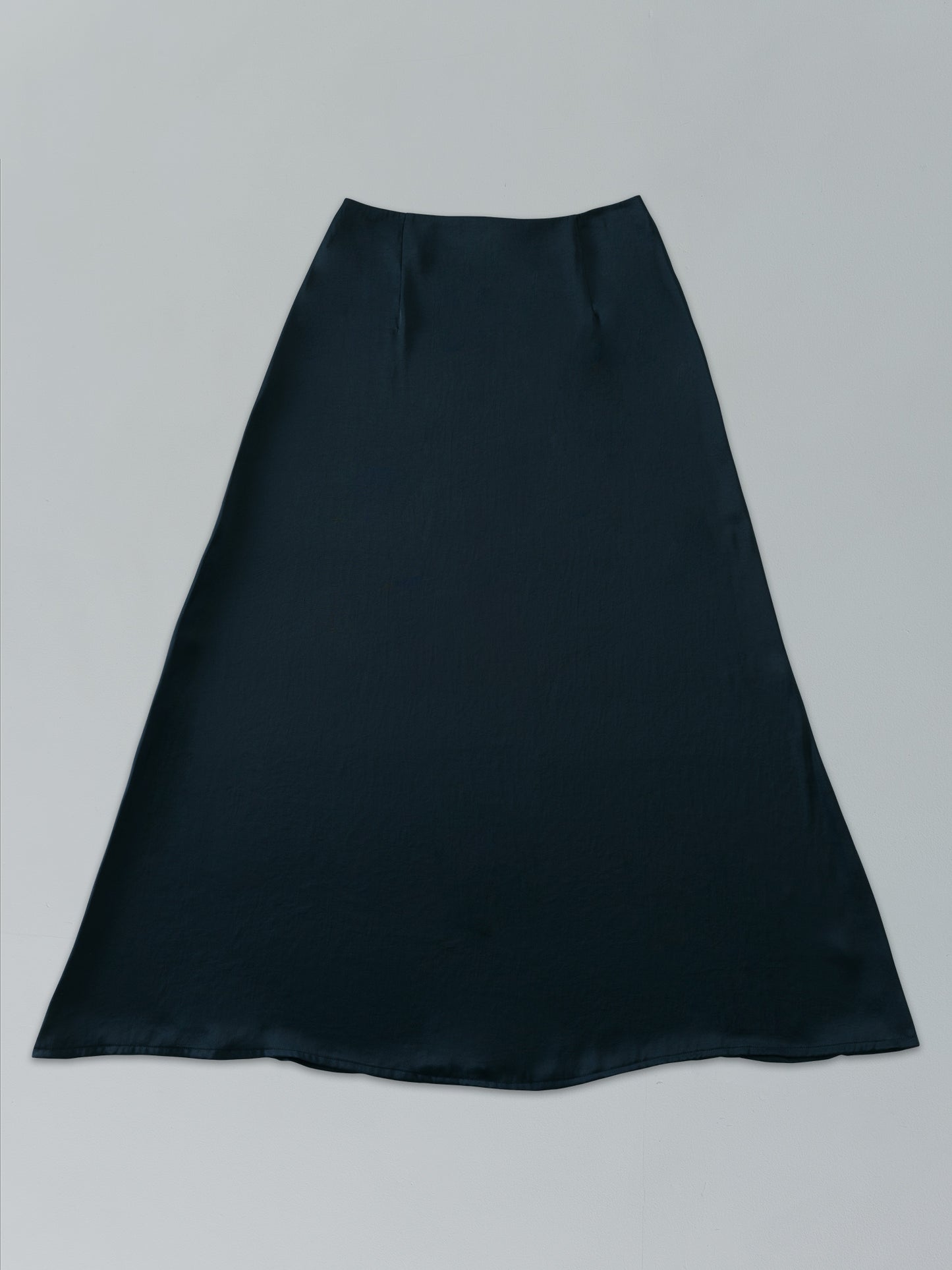 satin ankle-length skirt-NAVY