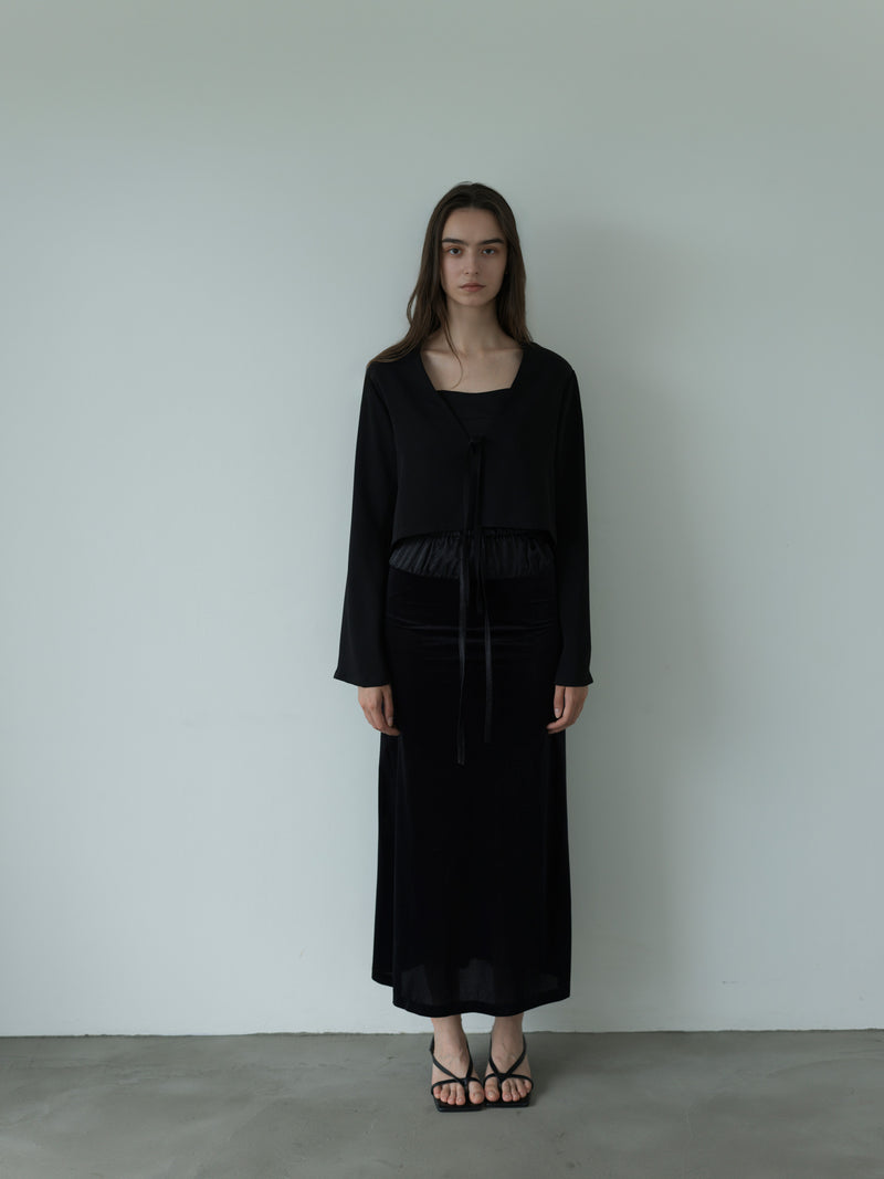 2way vareuse blouse -black-