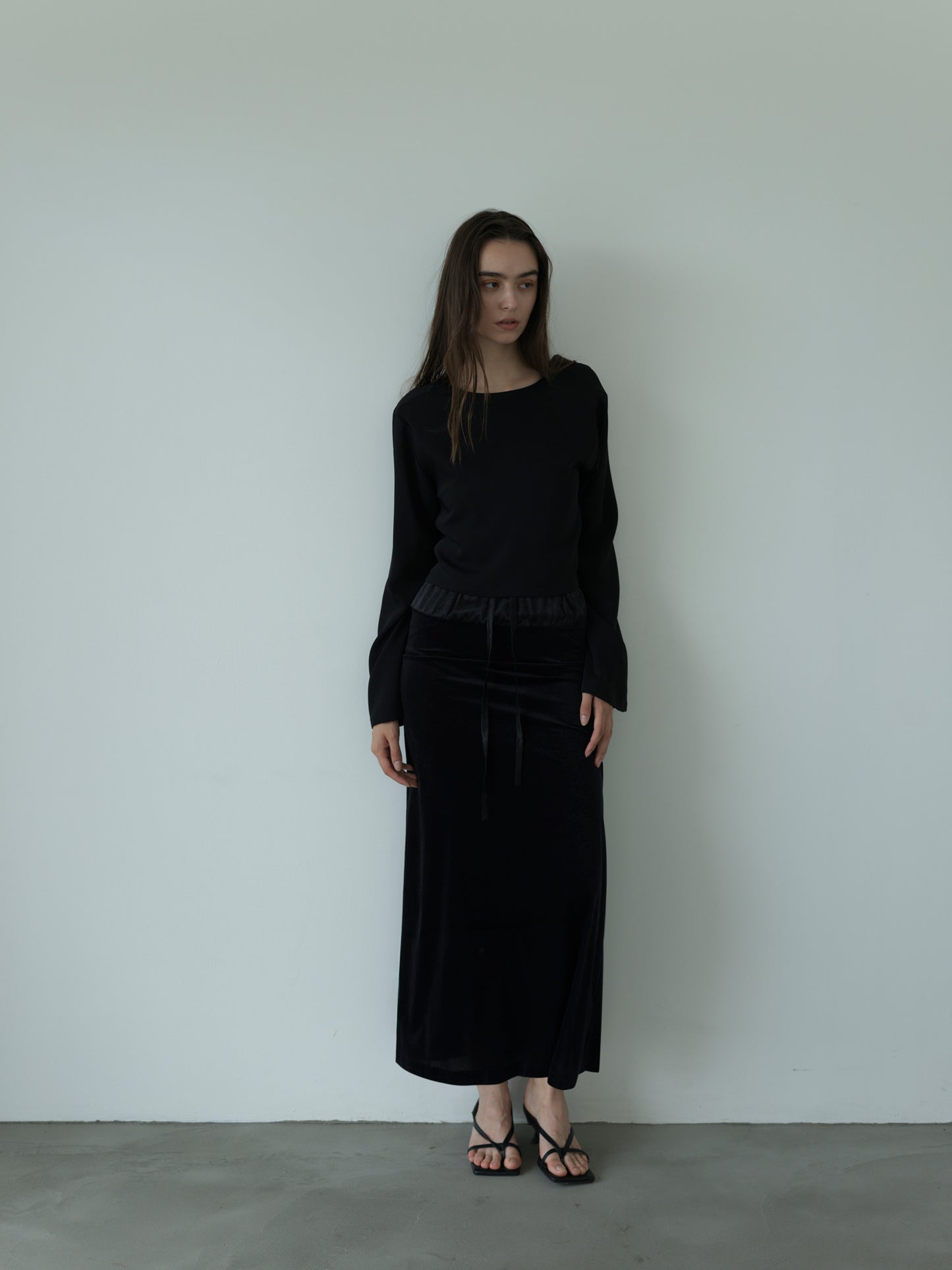 2way vareuse blouse -black-