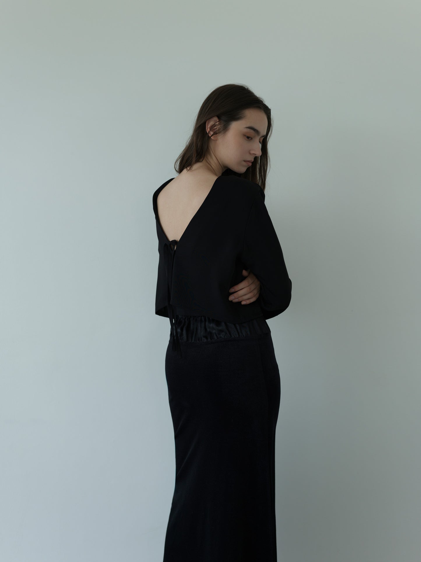 2way vareuse blouse -black-