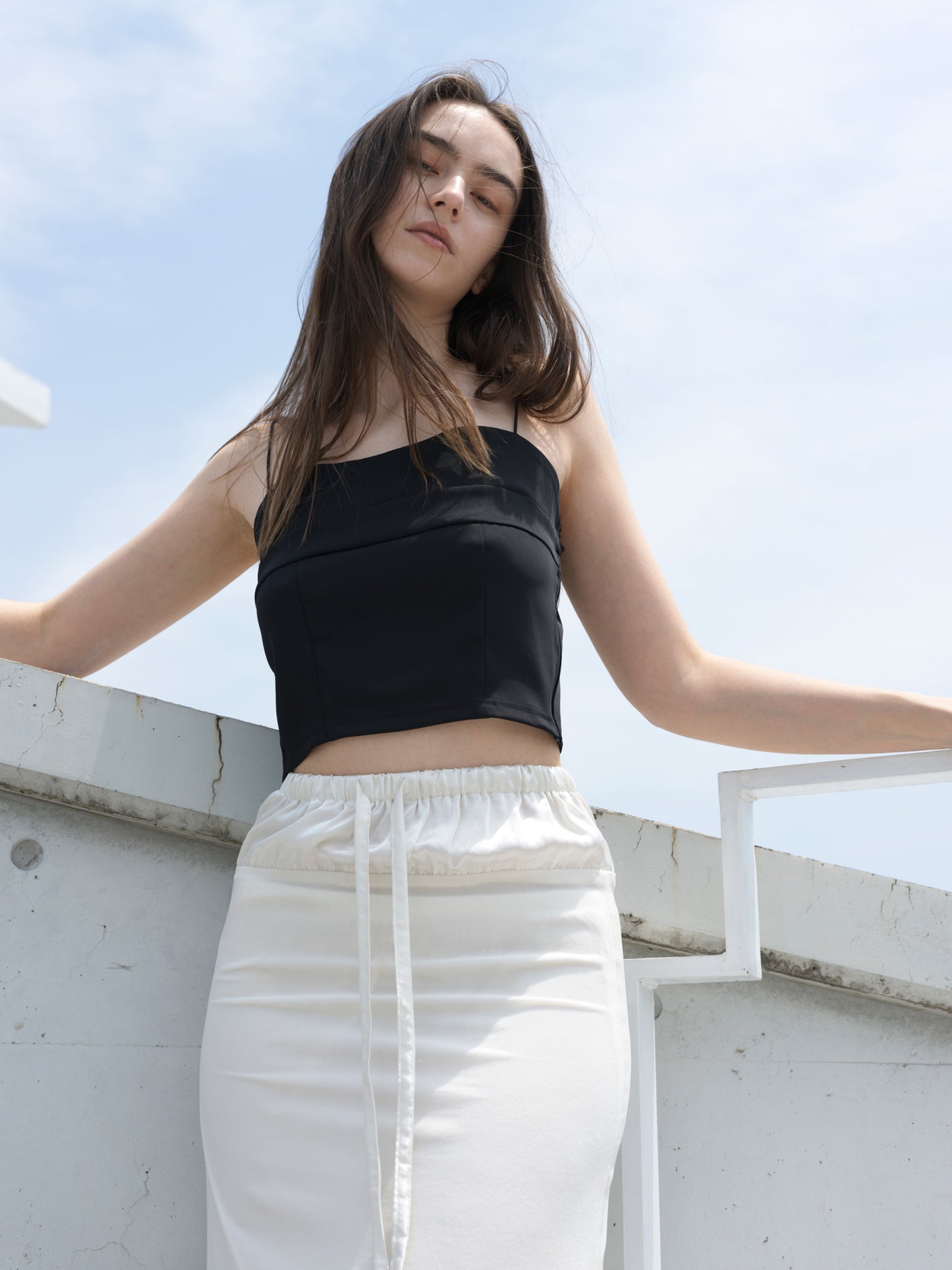 bustier camisole -black-