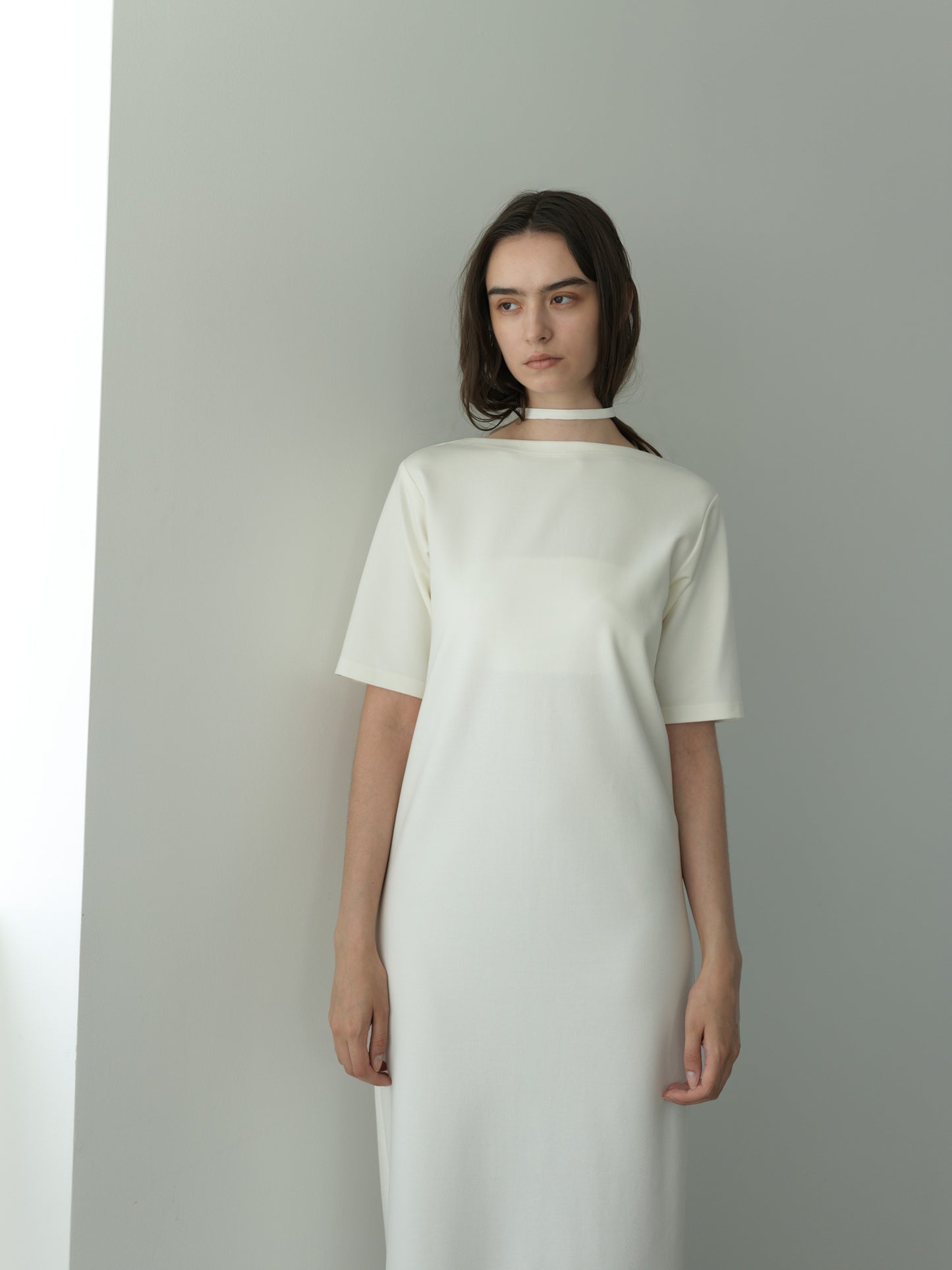 liry choker dress -white-