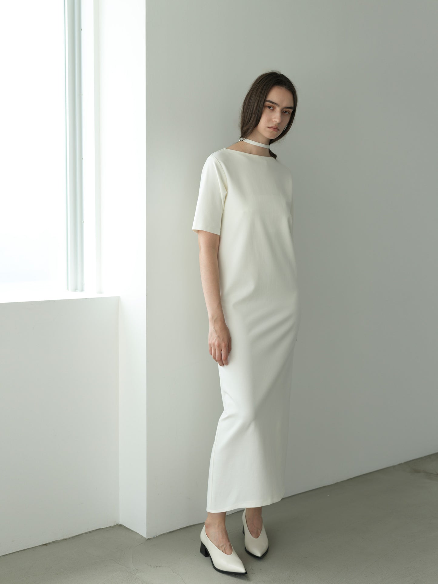 liry choker dress -white-