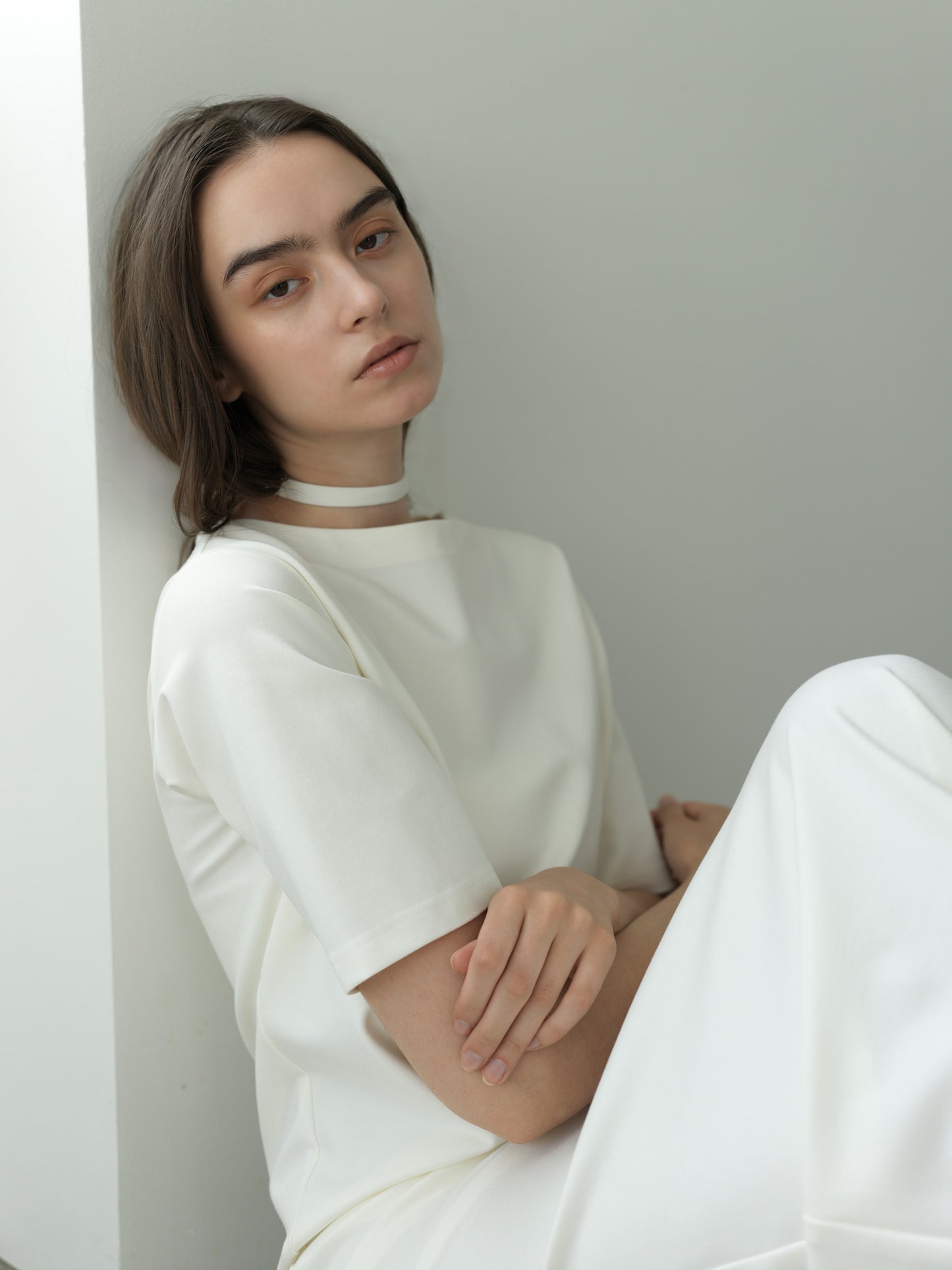 liry choker dress -white-