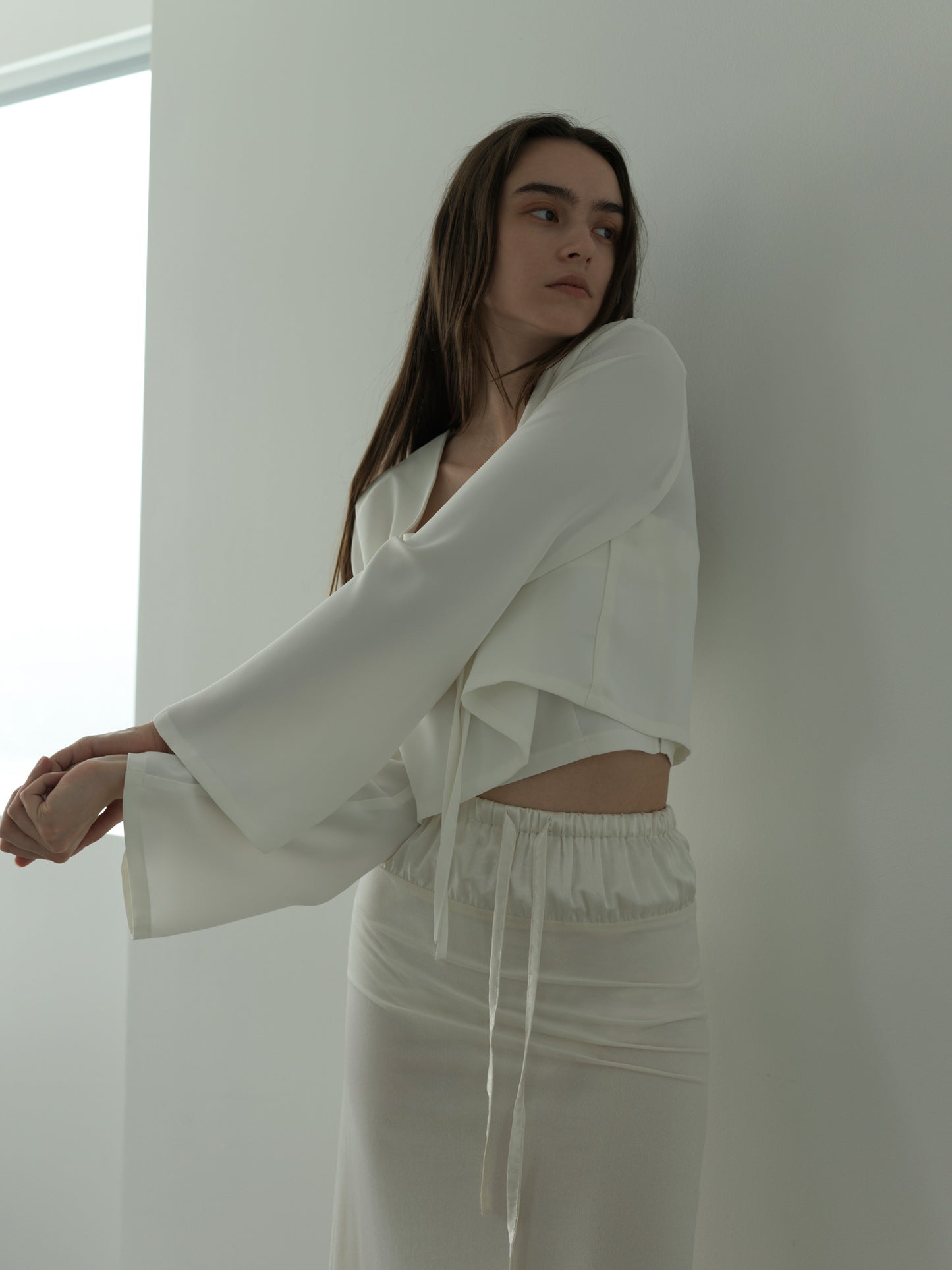2way vareuse blouse -white-