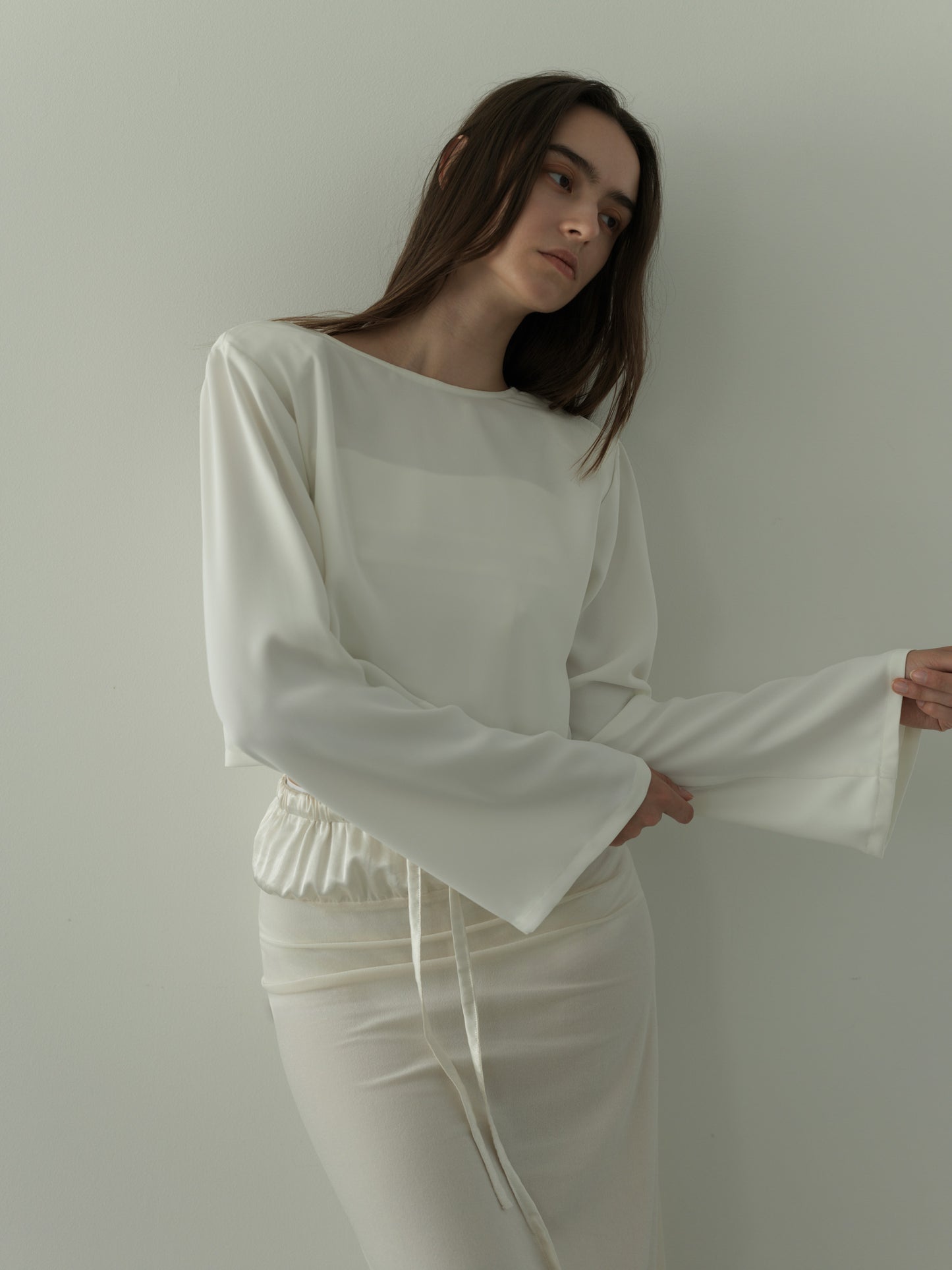 2way vareuse blouse -white-