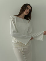 2way vareuse blouse -white-