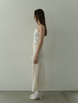 sheer velours skirt -white-