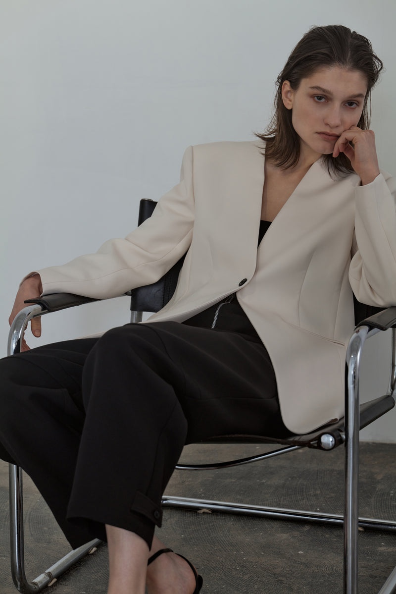 RAW STUDIO 酔っ払い COLLARLESS JACKET-BLACKジャケット 