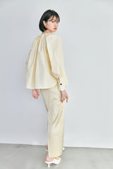 asymmetry west satin skirt-CREAM